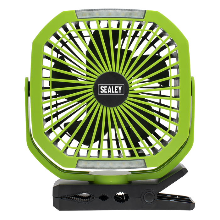 8" Portable Clip Fan with Worklight 4-Speed | SCF8WL