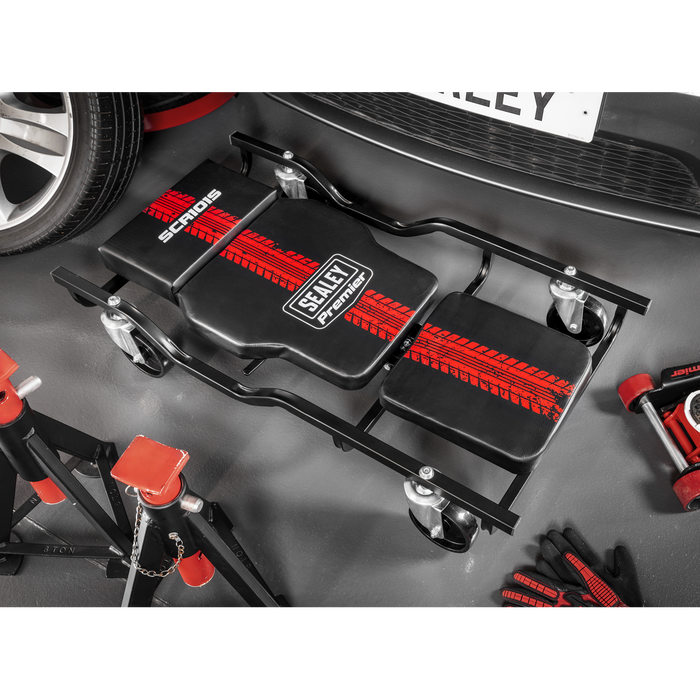 Steel Creeper with 4 Rough Ground 5" Wheels & Adjustable Back/Headrest | SCR101S