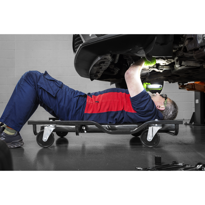 Steel Creeper with 4 Rough Ground 5" Wheels & Adjustable Back/Headrest | SCR101S