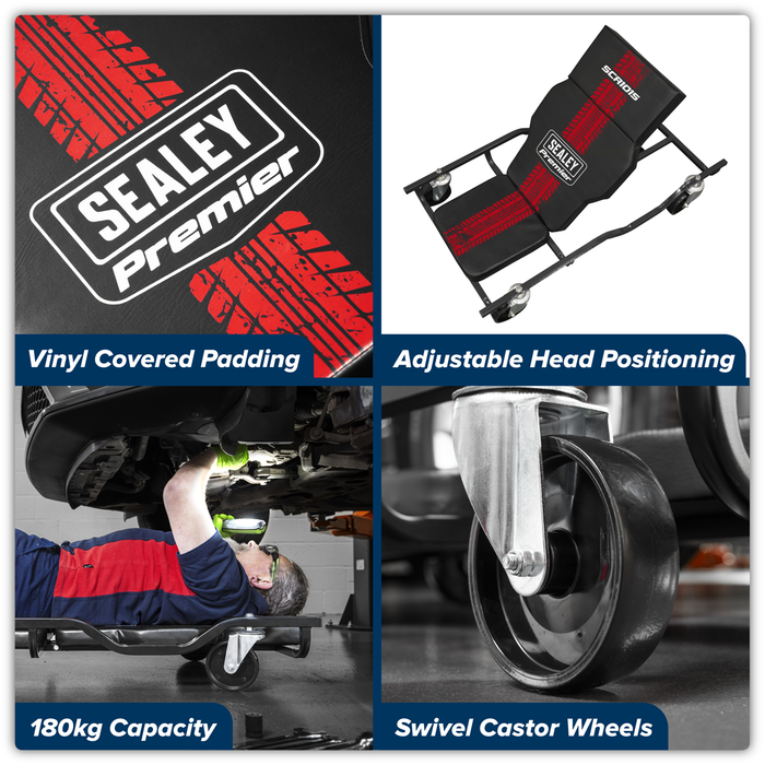 Steel Creeper with 4 Rough Ground 5" Wheels & Adjustable Back/Headrest | SCR101S