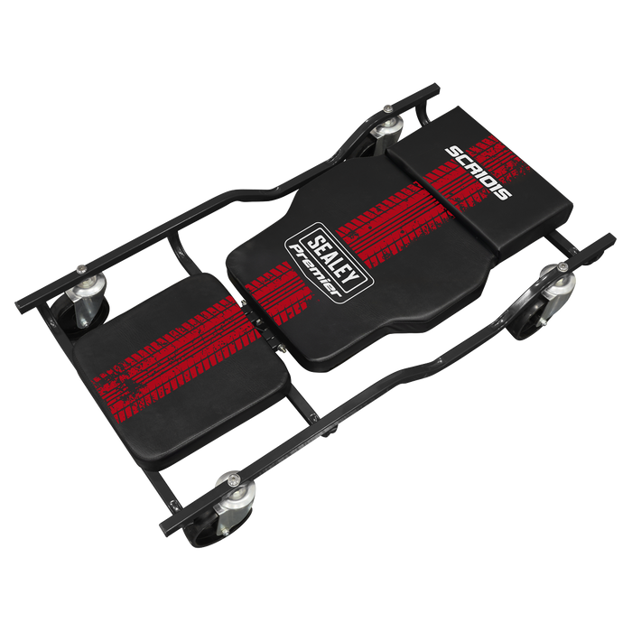 Steel Creeper with 4 Rough Ground 5" Wheels & Adjustable Back/Headrest | SCR101S