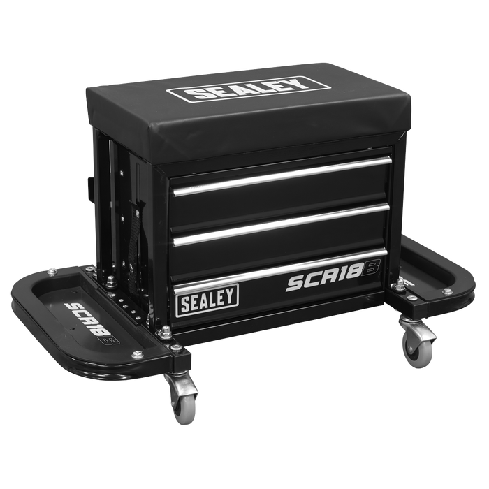Mechanic's Utility Seat & Toolbox - Black | SCR18B