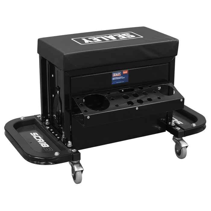 Mechanic's Utility Seat & Toolbox - Black | SCR18B