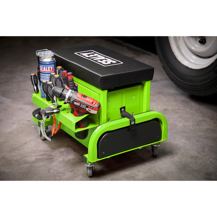 Mechanic's Utility Seat & Toolbox - Green | SCR18G
