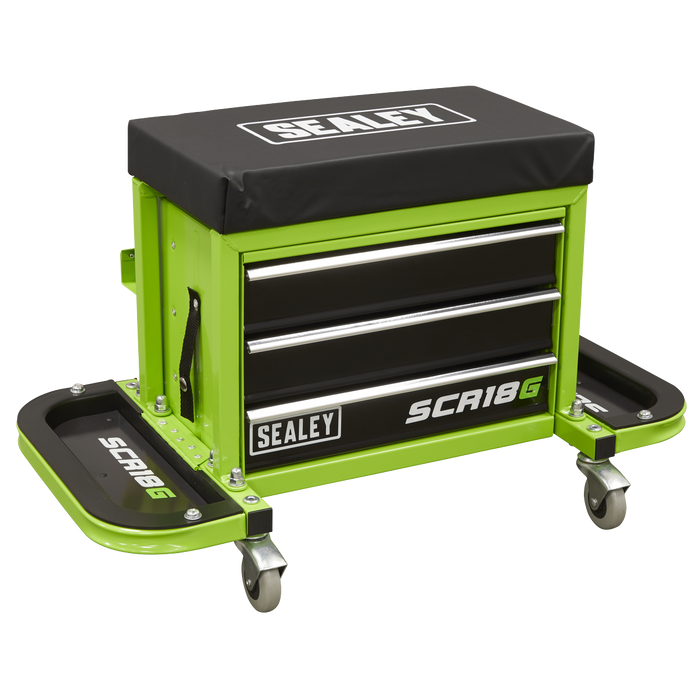 Mechanic's Utility Seat & Toolbox - Green | SCR18G