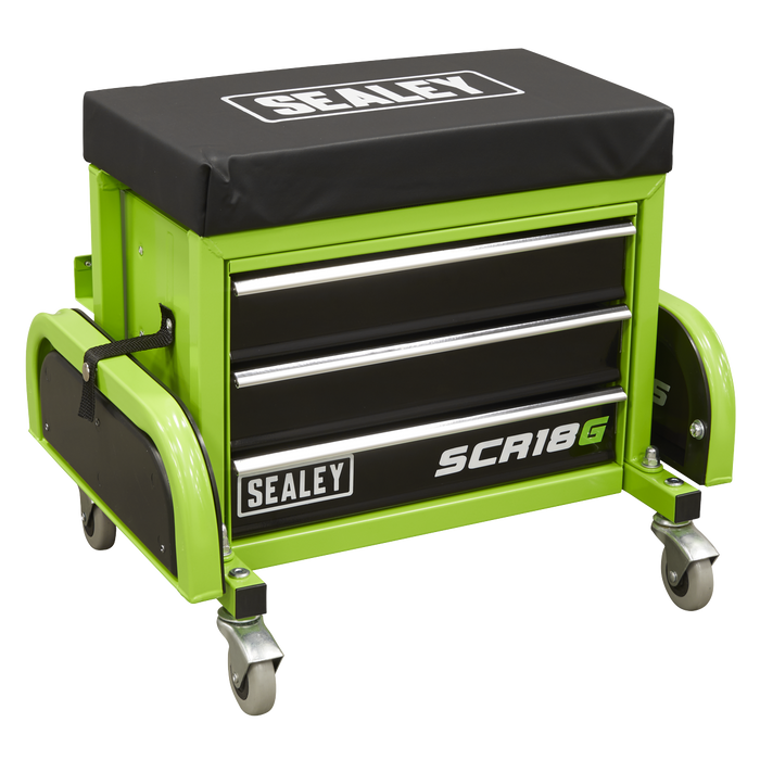 Mechanic's Utility Seat & Toolbox - Green | SCR18G