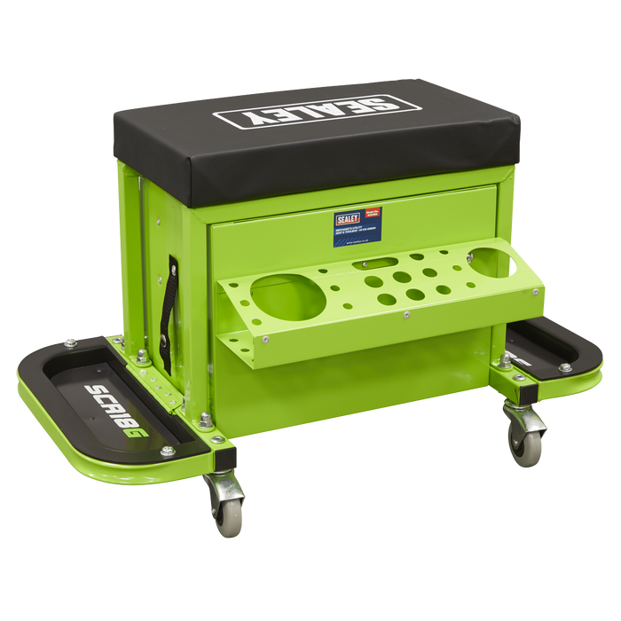 Mechanic's Utility Seat & Toolbox - Green | SCR18G
