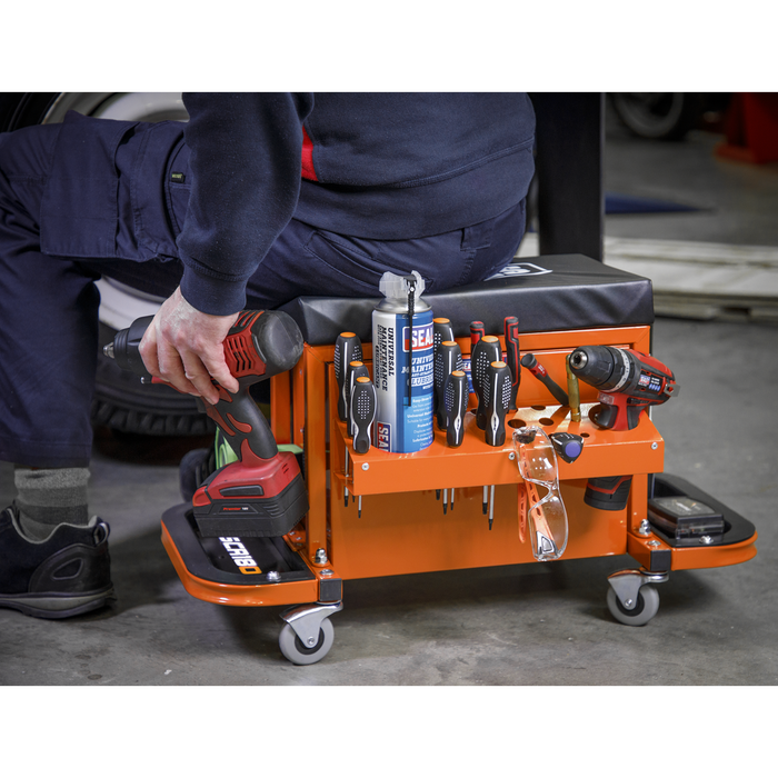 Mechanic's Utility Seat & Toolbox - Orange | SCR18O
