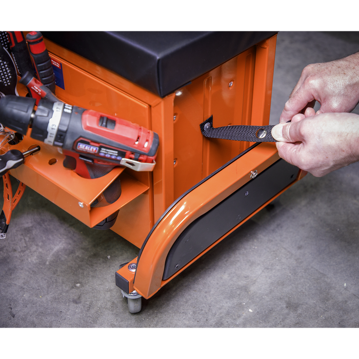 Mechanic's Utility Seat & Toolbox - Orange | SCR18O