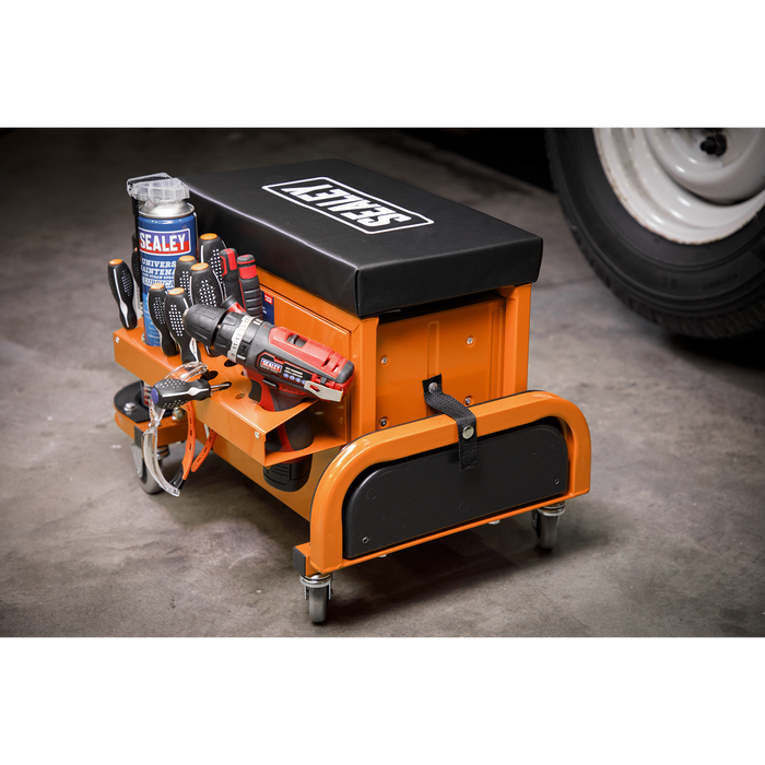 Mechanic's Utility Seat & Toolbox - Orange | SCR18O