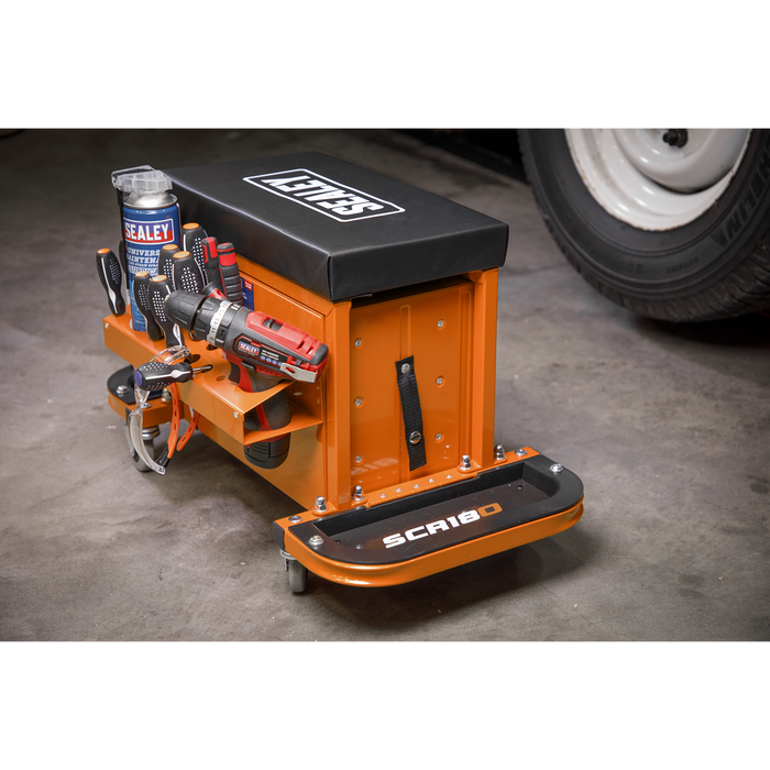 Mechanic's Utility Seat & Toolbox - Orange | SCR18O