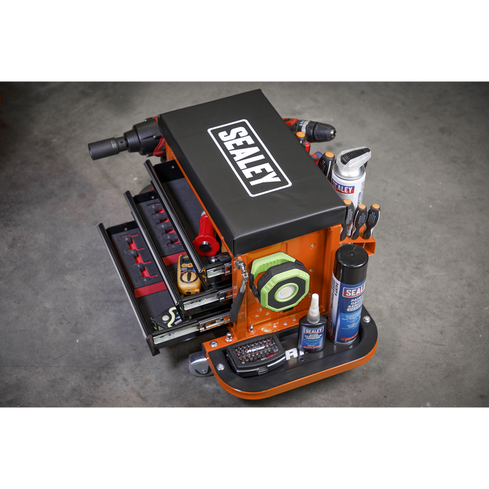 Mechanic's Utility Seat & Toolbox - Orange | SCR18O