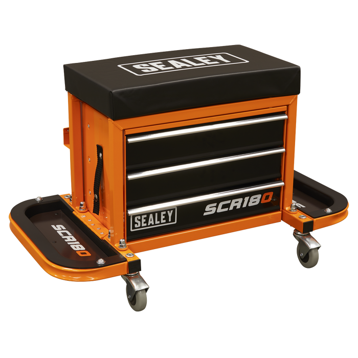 Mechanic's Utility Seat & Toolbox - Orange | SCR18O