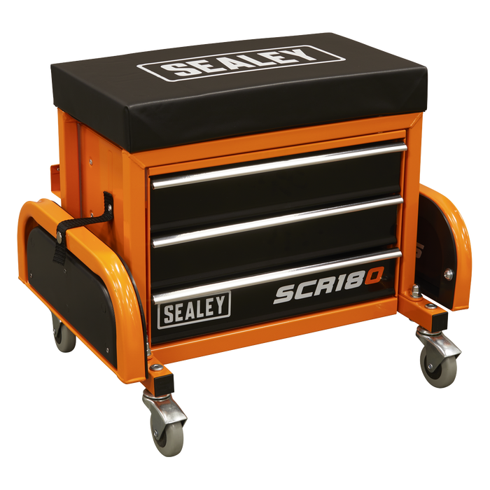 Mechanic's Utility Seat & Toolbox - Orange | SCR18O