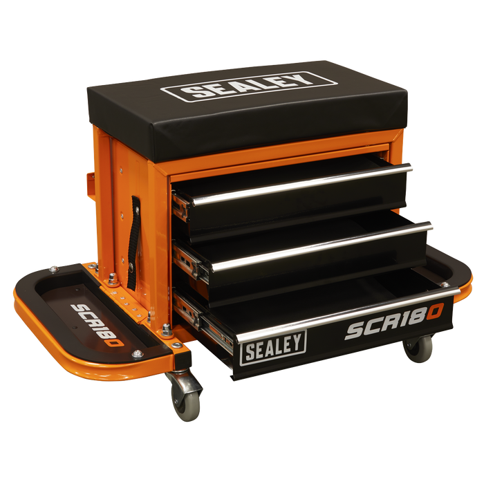 Mechanic's Utility Seat & Toolbox - Orange | SCR18O