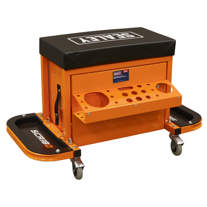 Mechanic's Utility Seat & Toolbox - Orange | SCR18O