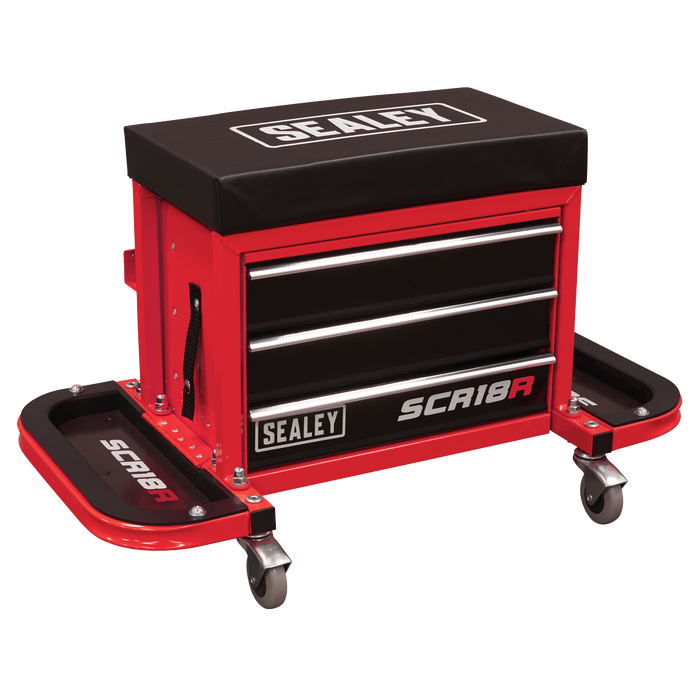 Mechanic's Utility Seat & Toolbox - Red | SCR18R