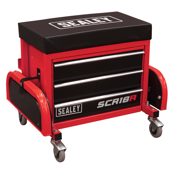 Mechanic's Utility Seat & Toolbox - Red | SCR18R