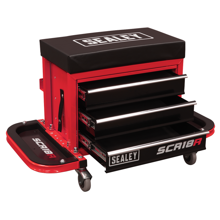 Mechanic's Utility Seat & Toolbox - Red | SCR18R
