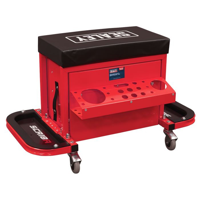 Mechanic's Utility Seat & Toolbox - Red | SCR18R