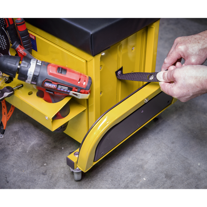Mechanic's Utility Seat & Toolbox - Yellow | SCR18Y