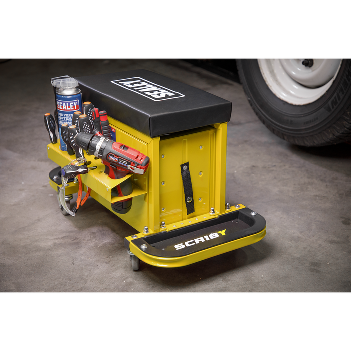 Mechanic's Utility Seat & Toolbox - Yellow | SCR18Y