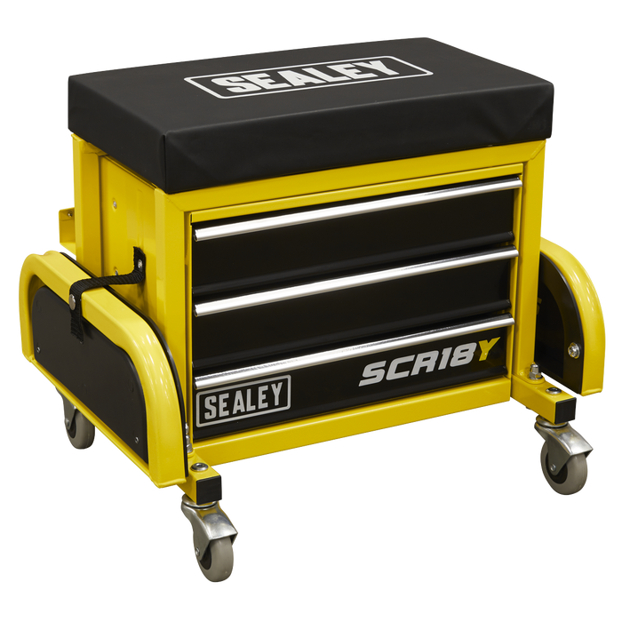 Mechanic's Utility Seat & Toolbox - Yellow | SCR18Y