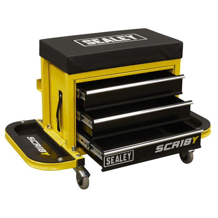Mechanic's Utility Seat & Toolbox - Yellow | SCR18Y