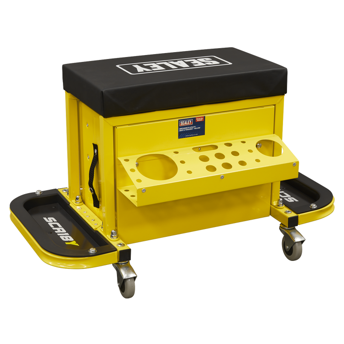 Mechanic's Utility Seat & Toolbox - Yellow | SCR18Y