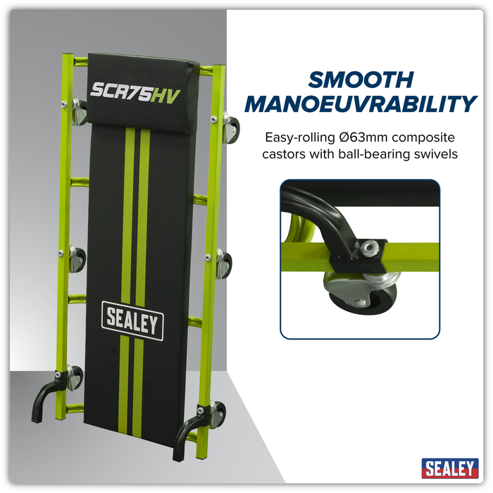 36" Deluxe American-Style Creeper with Steel Frame & 6 Wheels - Hi-Vis | SCR75HV
