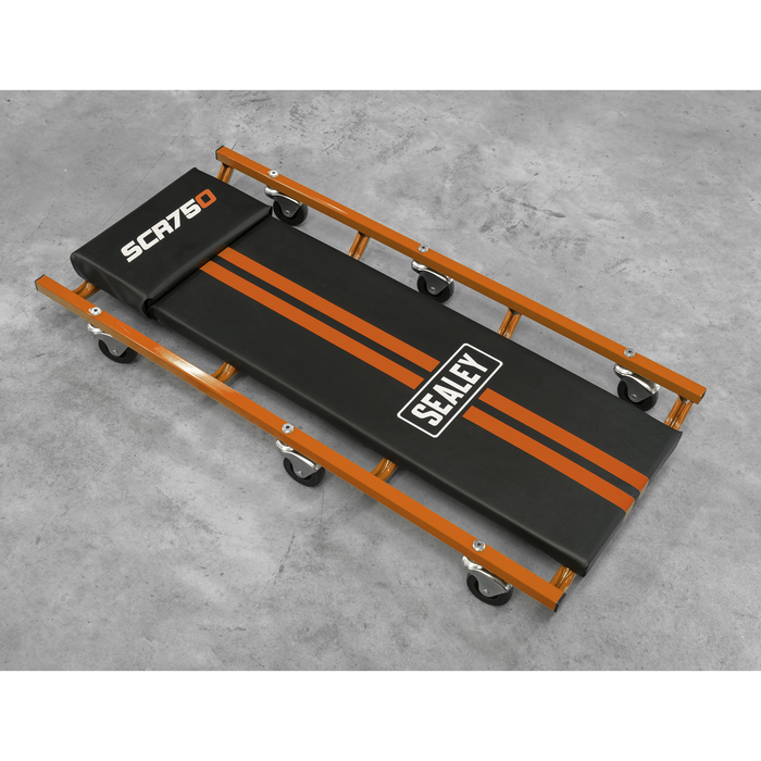 American-Style Deluxe Creeper 36" with Steel Frame & 6 Wheels - Orange | SCR75O