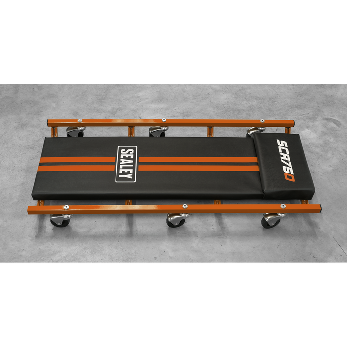 American-Style Deluxe Creeper 36" with Steel Frame & 6 Wheels - Orange | SCR75O