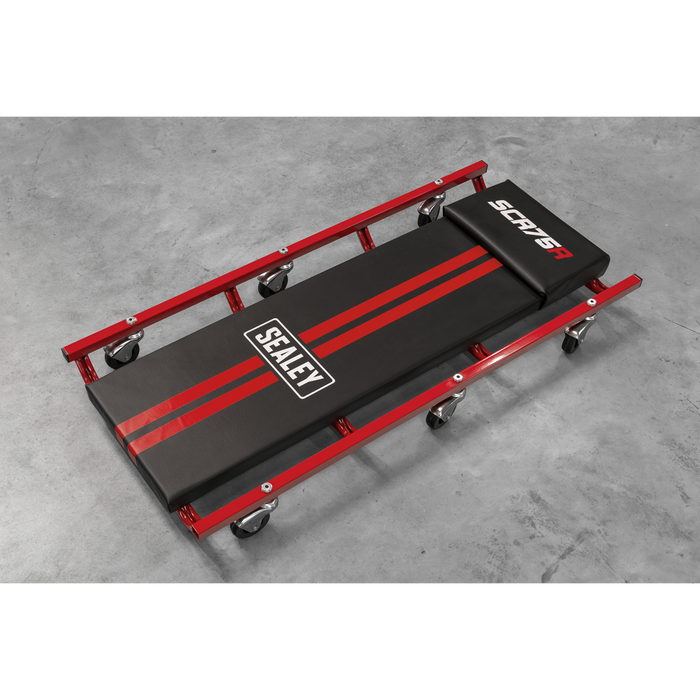 36" Deluxe American-Style Creeper with Steel Frame & 6 Wheels - Red | SCR75