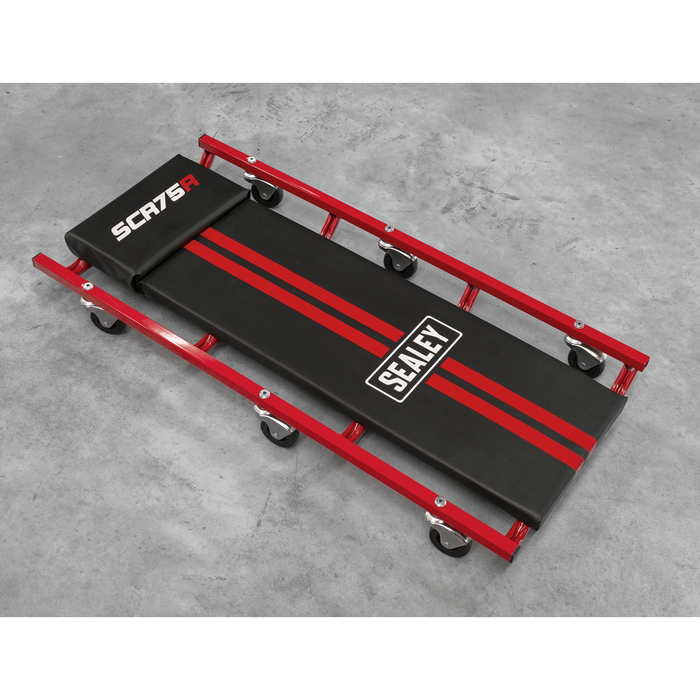 36" Deluxe American-Style Creeper with Steel Frame & 6 Wheels - Red | SCR75