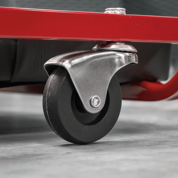 36" Deluxe American-Style Creeper with Steel Frame & 6 Wheels - Red | SCR75