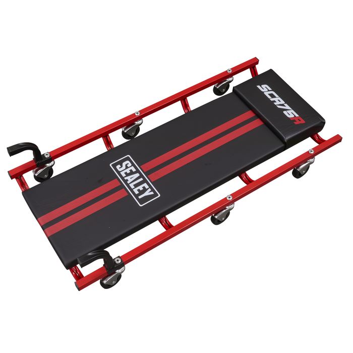 36" Deluxe American-Style Creeper with Steel Frame & 6 Wheels - Red | SCR75
