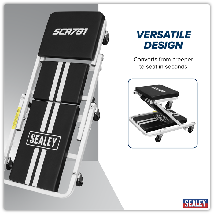 Compact Steel Creeper/Seat with 6 Wheels | SCR791