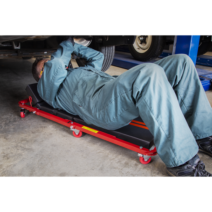 Steel Creeper/Seat with 7 Wheels & Adjustable Head Rest | SCR79