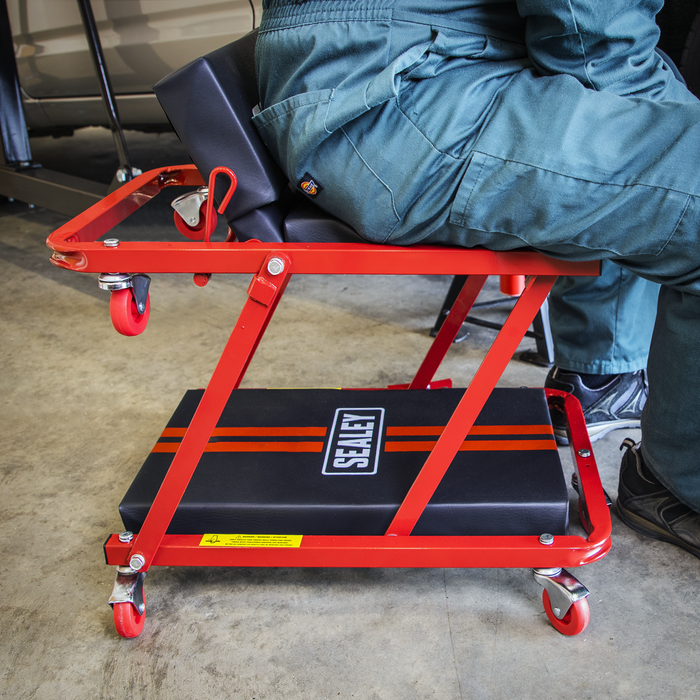 Steel Creeper/Seat with 7 Wheels & Adjustable Head Rest | SCR79