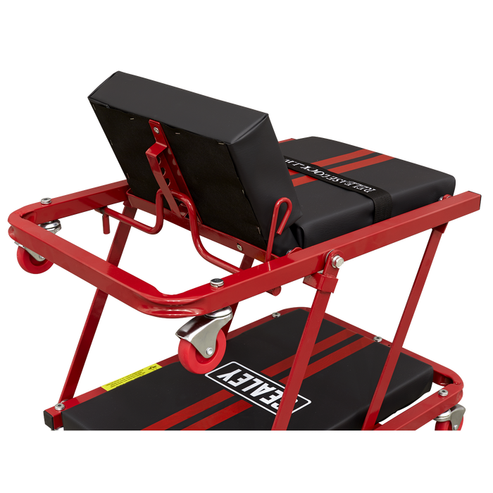 Steel Creeper/Seat with 7 Wheels & Adjustable Head Rest | SCR79