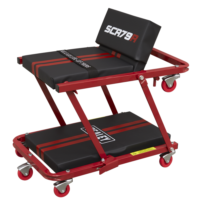 Steel Creeper/Seat with 7 Wheels & Adjustable Head Rest | SCR79