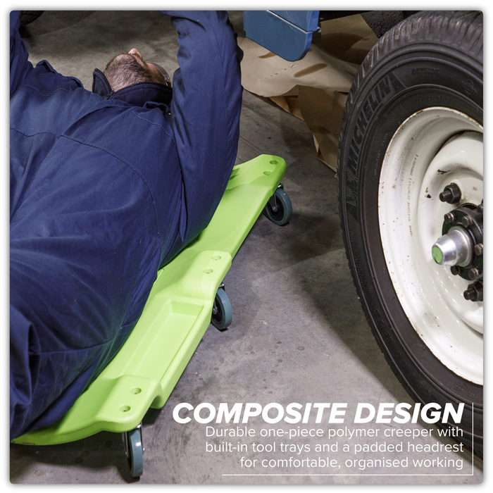 Composite Creeper with 6 Wheels - Hi-Vis Green | SCR80HV