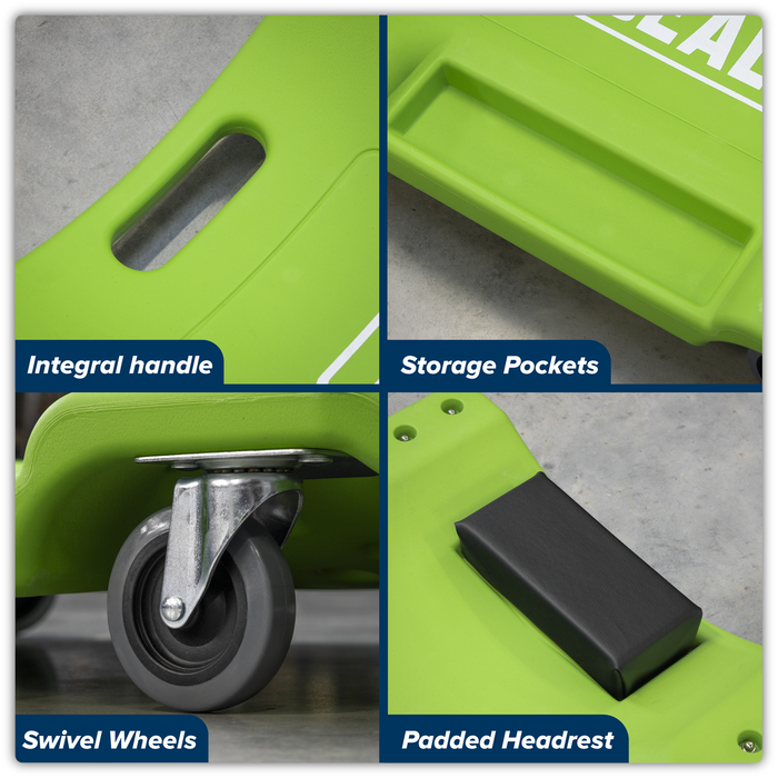Composite Creeper with 6 Wheels - Hi-Vis Green | SCR80HV