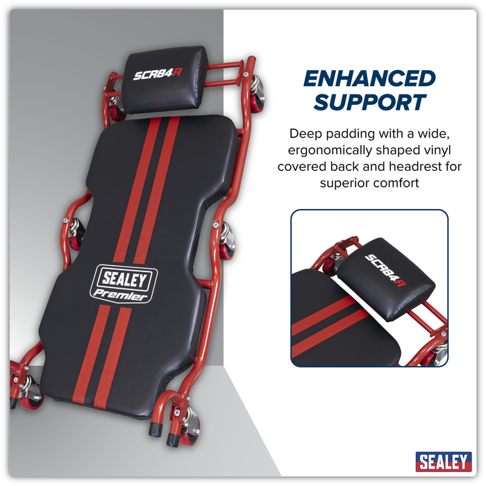 Deluxe Steel Creeper with 6 Wheels & Headrest | SCR84