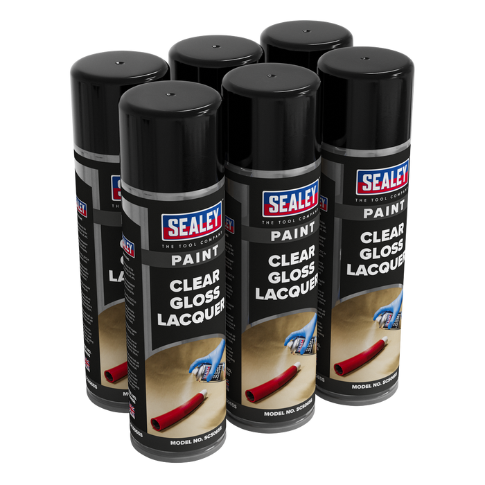 Gloss Lacquer 500ml, Clear - Pack of 6 | SCS065