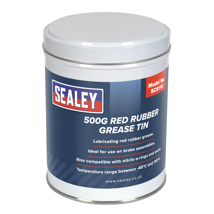 Red Rubber Grease Tin 500g | SCS110