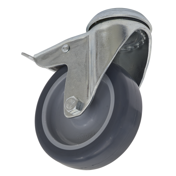 75mm Castor Wheel with Swivel Bolt Hole & Total Lock | SCW275SBL