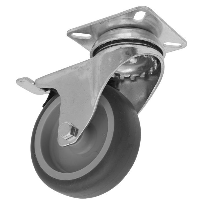 75mm Castor Wheel with Swivel Plate & Total Lock | SCW275SPLEM