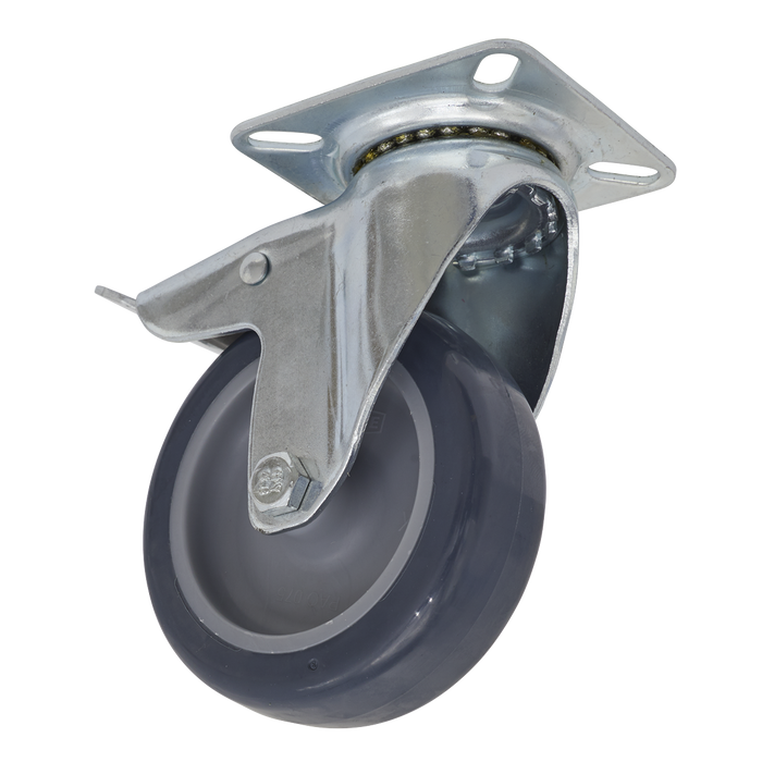 75mm Castor Wheel with Swivel Plate & Total Lock | SCW275SPL