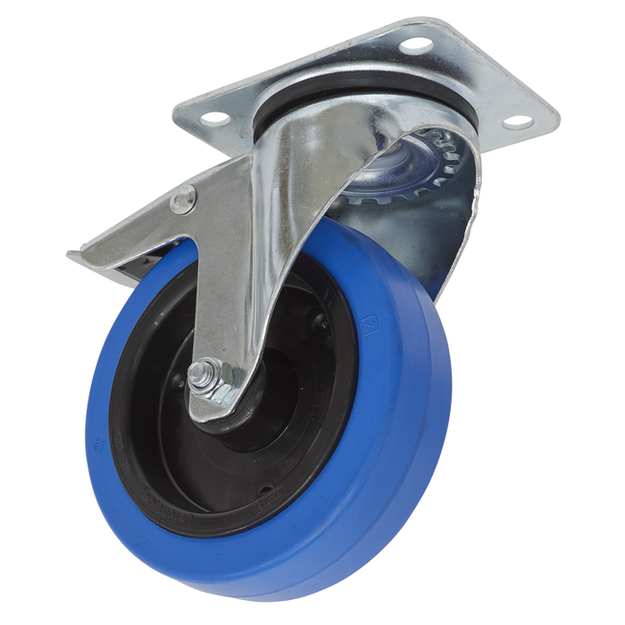 125mm Castor Wheel with Swivel Plate & Total Lock | SCW3125SPL
